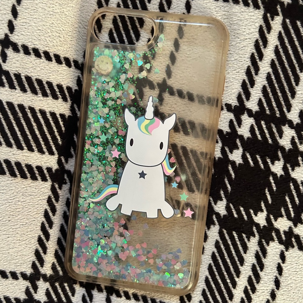 iphone 8+ Unicorn Liquid Jelly glitter case